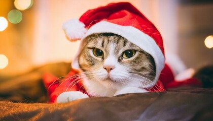 Cat in Santa Outfit