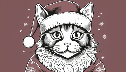 Cat in Santa Outfit