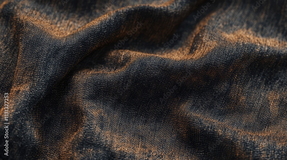 Fototapete Macro shot of textured fabric showcasing intricate sparse weaving patterns in warm, muted tones emphasizing depth and visual richness.