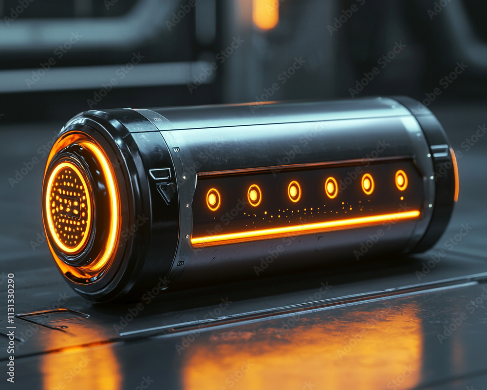 Poster ai generated futuristic technology cylinder sci-fi environment object design digital realm close-up 