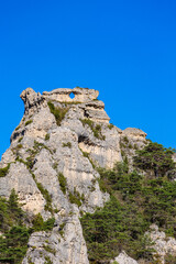 Geological formations of the “Cité des Pierres” in Montpellier-le-Vieux, overlooking the...