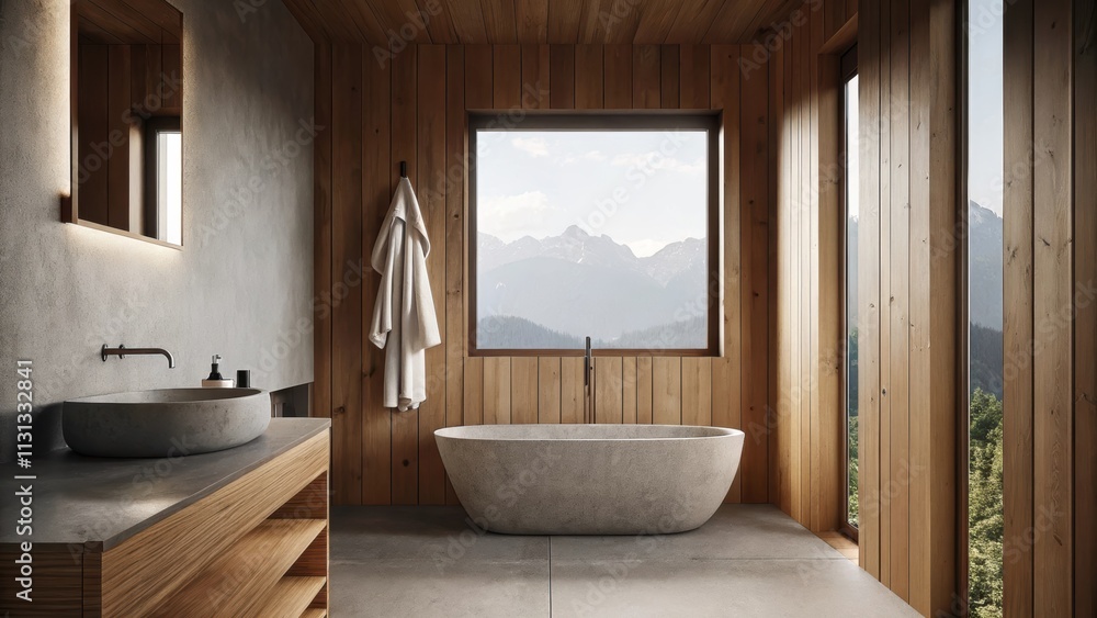 Poster the tranquil bathroom features a freestanding tub p beneath a window with unobstructed views of the 