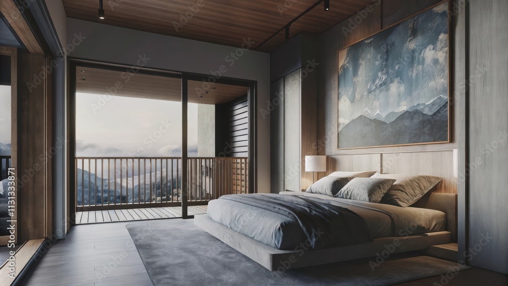 Poster the master bedroom exudes a calming atmosphere furnished with a lowprofile platform bed and soft lay