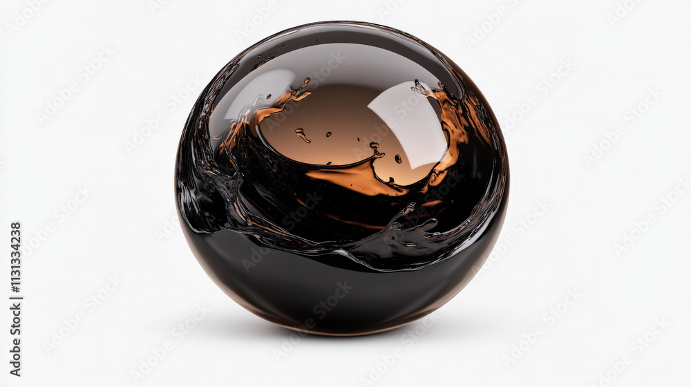 Poster smoky quartz sphere: intriguing abstract image of a smoky quartz sphere, showcasing swirling pattern