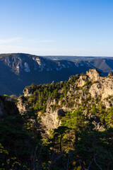 Geological formations of the “Cité des Pierres” in Montpellier-le-Vieux, overlooking the...