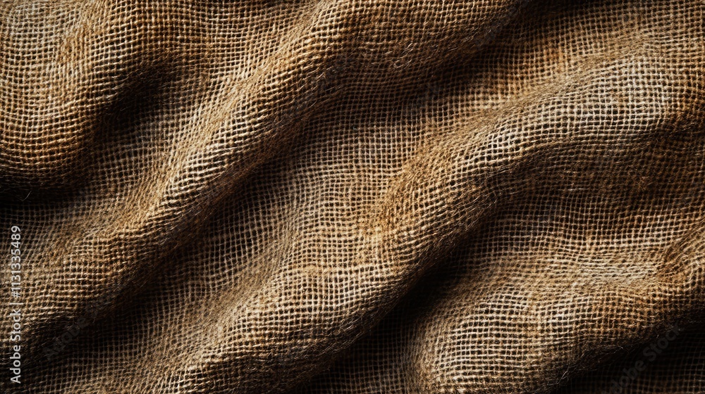 Leinwandbilder rustic burlap fabric texture with natural folds and waves suitable for backgrounds and design projec