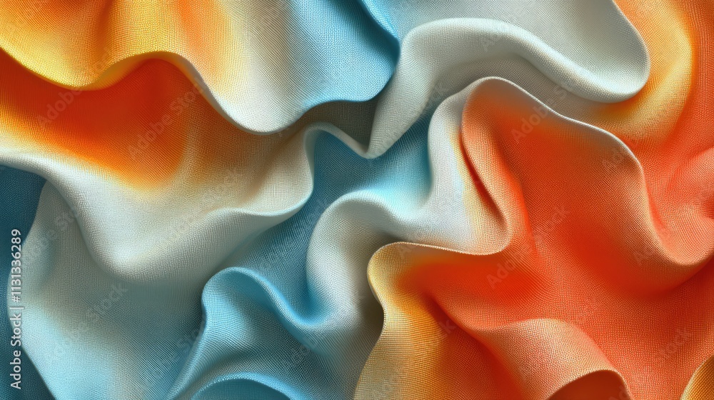 Poster colorful fabric pleats for design backgrounds showcasing vibrant hues and smooth textures suitable f