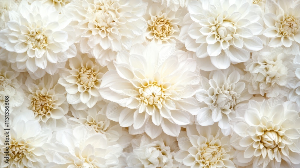 Poster delicate close-up of elegant white flowers creating a soft and serene floral background for design a