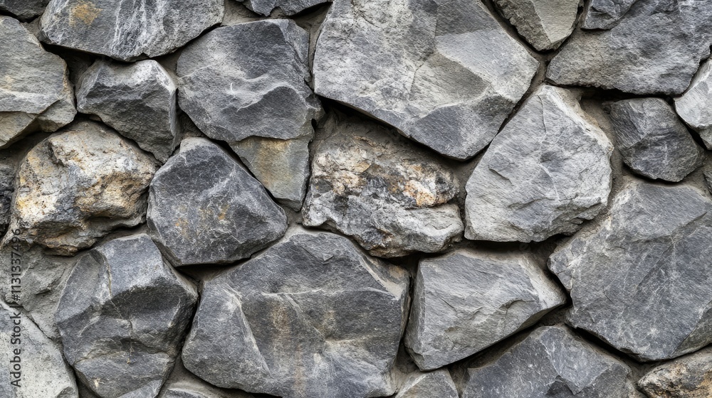 Fototapete textured background of natural gray stone wall featuring irregularly shaped rocks creating a sturdy 