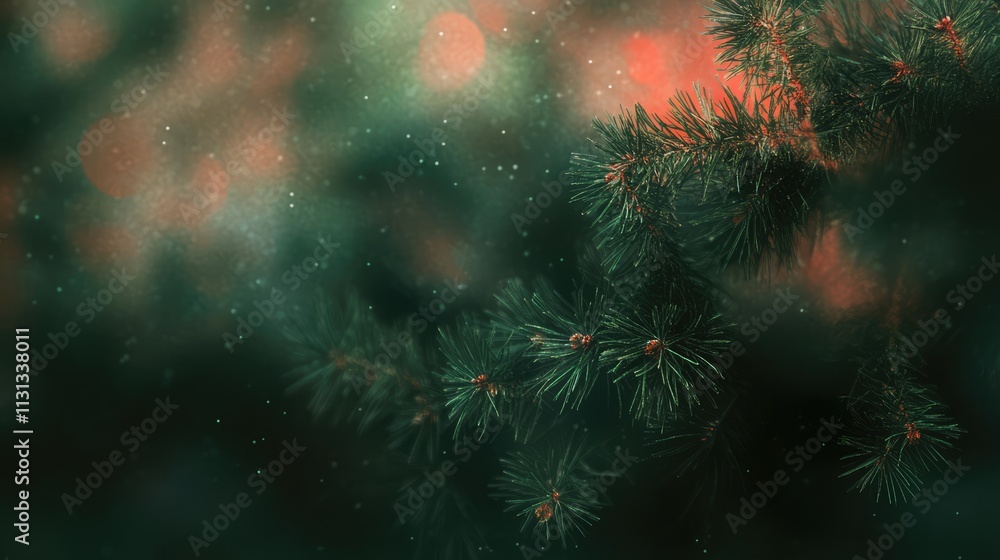 Leinwandbilder soft focus christmas tree background with gentle bokeh lights creating a warm festive atmosphere for