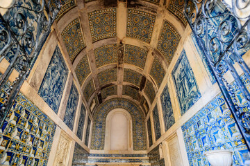 Naklejka premium Chapel of the Portocarreiros, year 1626, convent of Christ, year 1162, Tomar, district of Santarem, Middle Tagus, central region, Portugal, Europe
