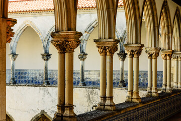 Da Lavagem cloister, convent of Christ, year 1162, Tomar, Santarem district, Medio Tejo, Portugal,...
