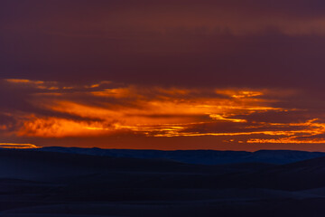 Obraz premium Sunset in the dunes of Chegaga in Morocco, Sahara desert