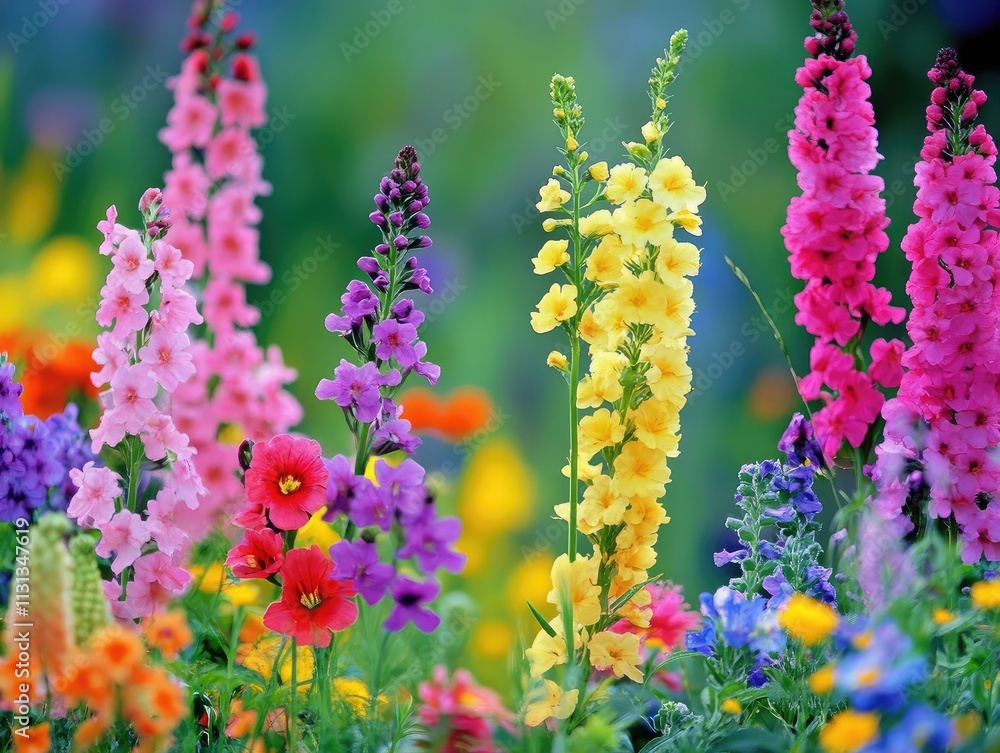 Sticker flowers in the garden