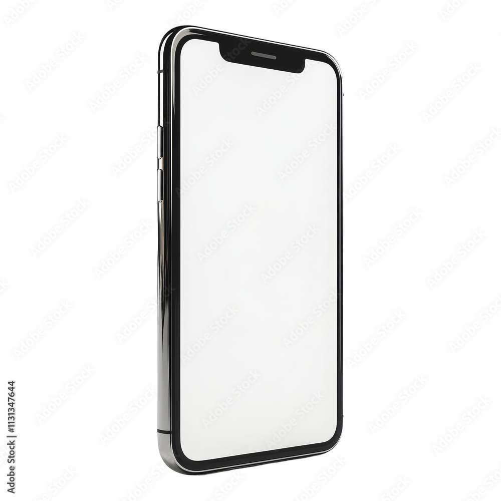 Aufkleber modern smartphone with blank screen stands on a transparent background showcasing its sleek design, 