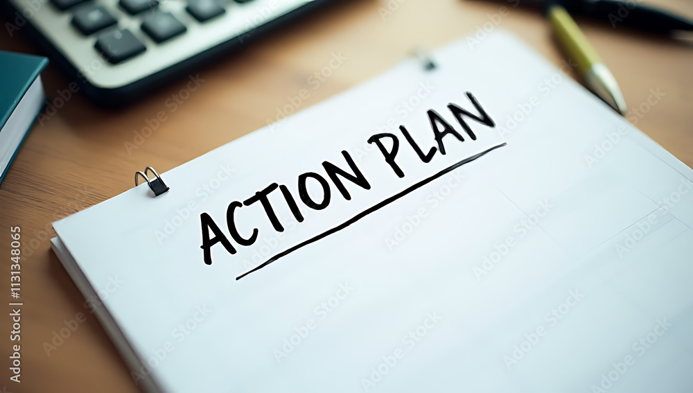 Poster a business management action plan is typically created and kept in a visible location such as on a d