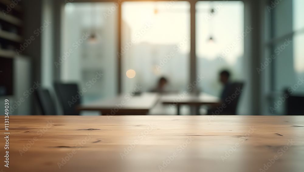 Poster A blurred window in the background and a wooden table are sharply focused to create selective visual emphasis._00002_