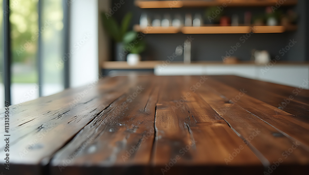 Aufkleber a beautiful dark wood texture is featured in an abstract design on a blurred counter island near a g