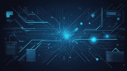 Obraz premium blue tech finance fintech background abstract