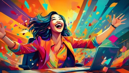 Happy worker in the Workplace