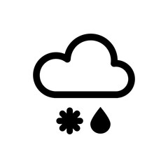 Obraz premium Snow and rain icon. Flat vector illustration.
