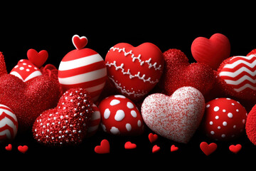 Obraz premium Colorful assortment of red hearts for Valentine's Day celebration