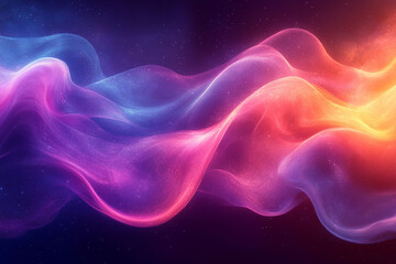 Fototapeta premium Abstract Cosmic Light Waves with Vibrant Colors and Ethereal Glow