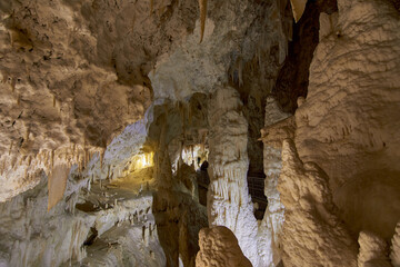 The immense Frasassi caves in Italy, a world heritage site seen in 2024 in Marche region 