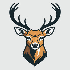 Deer vector style with white background Single Art & Illustration