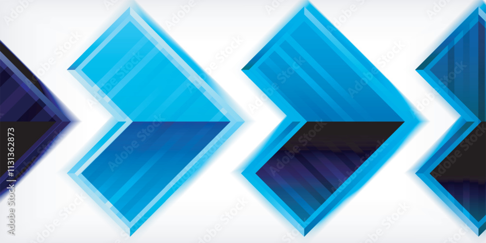 Poster Arrow symbols created with 3d effects and line texture geometric abstract background