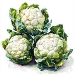 Obraz premium Oil painting of beautiful tasty Brassicas impressionism style, high detailed, close up