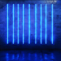 Fototapeta premium Futuristic Blue Neon Light Wall for Modern and Tech-Themed Backgrounds