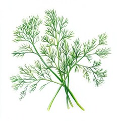 Obraz premium Oil painting of beautiful tasty dill impressionism style, high detailed, close up