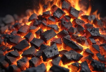 Blurred image of glowing embers as a fire slowly dies down, smoke billowing out, outdoor scene, blurring effect