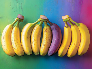 Colorful bananas and their unique varieties kitchen food photography bright environment artistic viewpoint ai generated insights