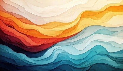 Fototapeta premium Wavy shapes and patterns bring a dynamic element to the background. 