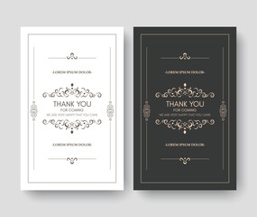classic thank you wedding card