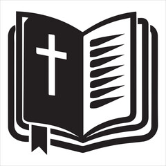 Book icon set. Simple book symbol. Bible icon. Bible book design