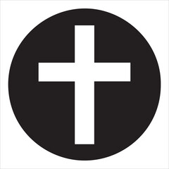 Obraz premium Christian Cross Icon Symbol Sign Isolate on White Background,Vector Illustration