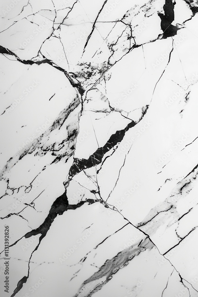 Poster elegant black and white marble surface showcasing intricate patterns and rich textures ideal for int