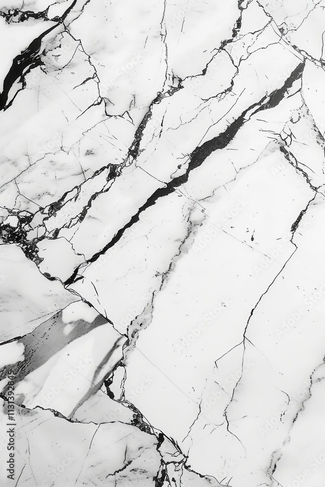 Poster elegant black and white marble surface showcasing intricate veining patterns suitable for modern int