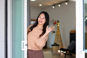 woman greeting neighbor