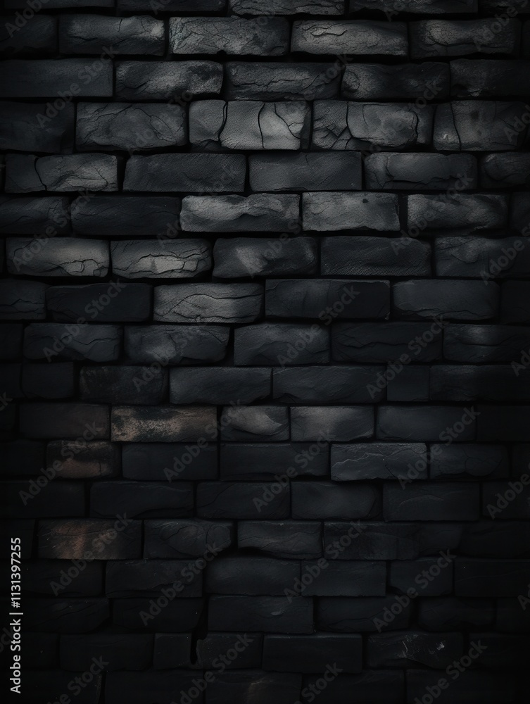 Poster textured dark brick wall background with subtle variations in lighting and shadows creates an intrig