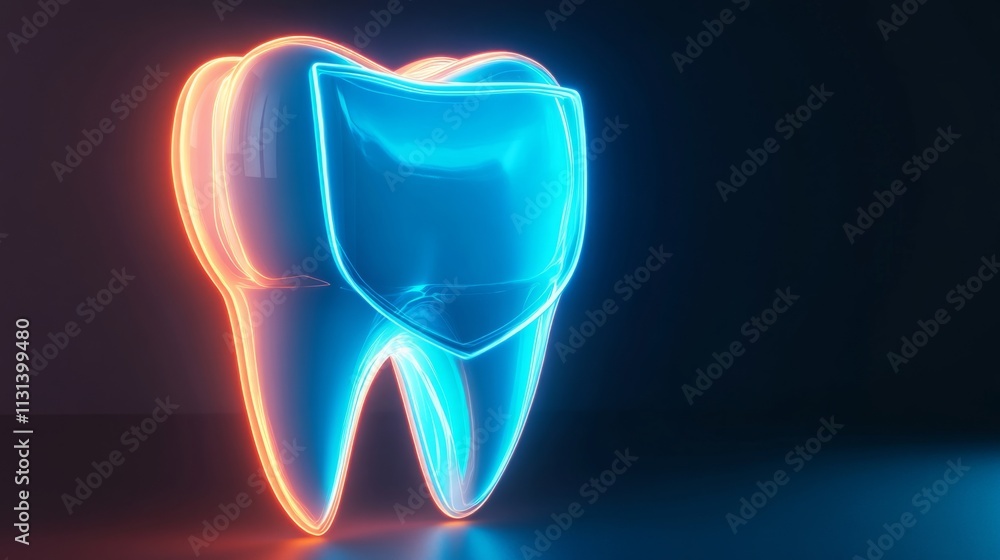 Aufkleber a 3d visual of a tooth enveloped by a protective shield highlights the importance of dental safety a