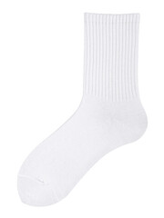 White long sock is isolated on a white background. Without labels.