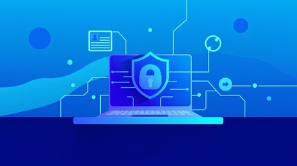 cybersecurity padlock integrated into a glowing circuit network, symbolizing high-tech data safety
