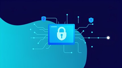 cybersecurity padlock surrounded by a glowing red and blue energy field, symbolizing advanced data encryption

