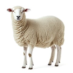Fototapeta premium A sheep isolated on white background.