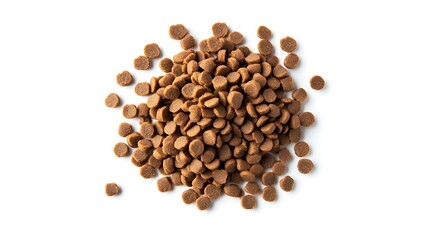 A pile of small, light brown, round chocolate chips.

