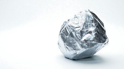 Obraz premium A smooth, irregularly shaped, shiny silver rock.